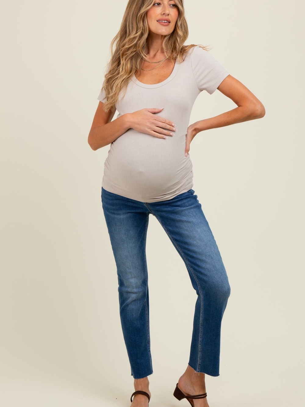 Pink Blush Maternity Straight-Leg Jeans